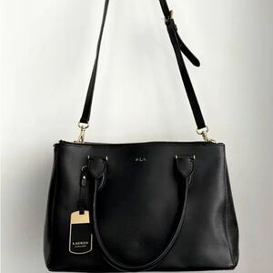 Ralph Lauren Saffiano Leather Satchel with crossbody strap